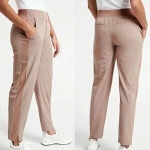 Athleta Brooklyn Mid Rise Textured Ankle Pants Women Size 24 Pink 982287